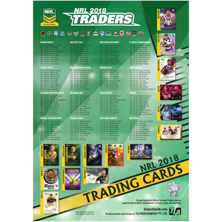 2018 NRL Traders Checklist Card Central